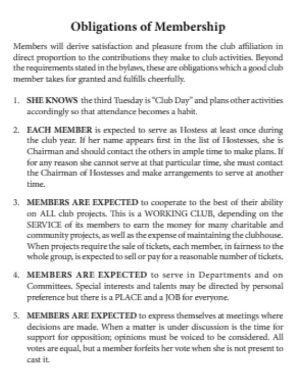 Obligation of Membership